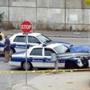 A Boston police cruiser was shown early Saturday in Dorchester at the JFK/UMass T stop, after the incident.